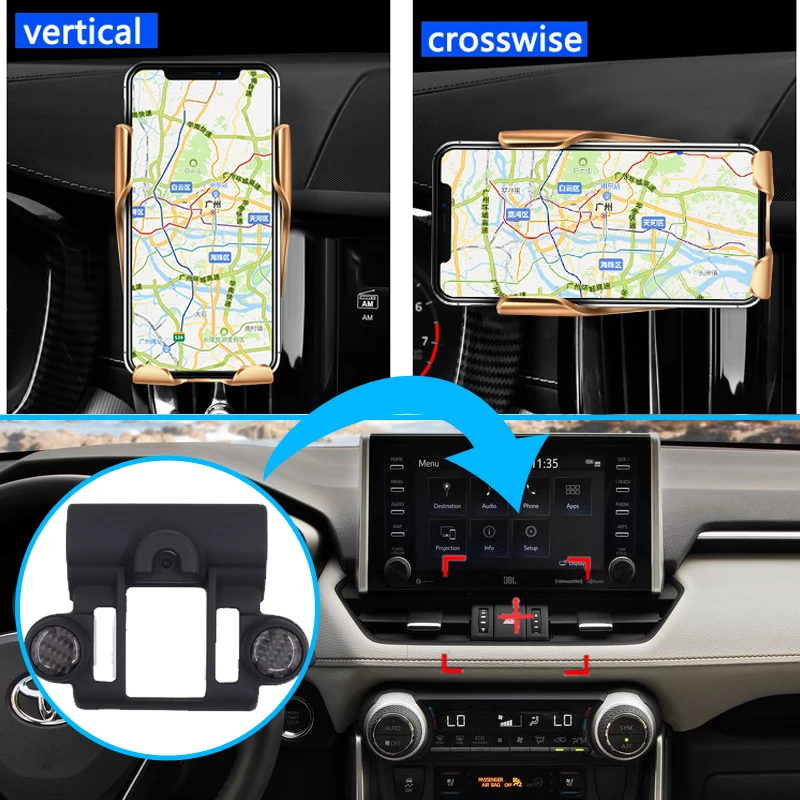 Мобильный телефон держатель поддержки для Toyota RAV4 XA50 2019 2020 2021 RAV 4 50 MK5 беспроводной