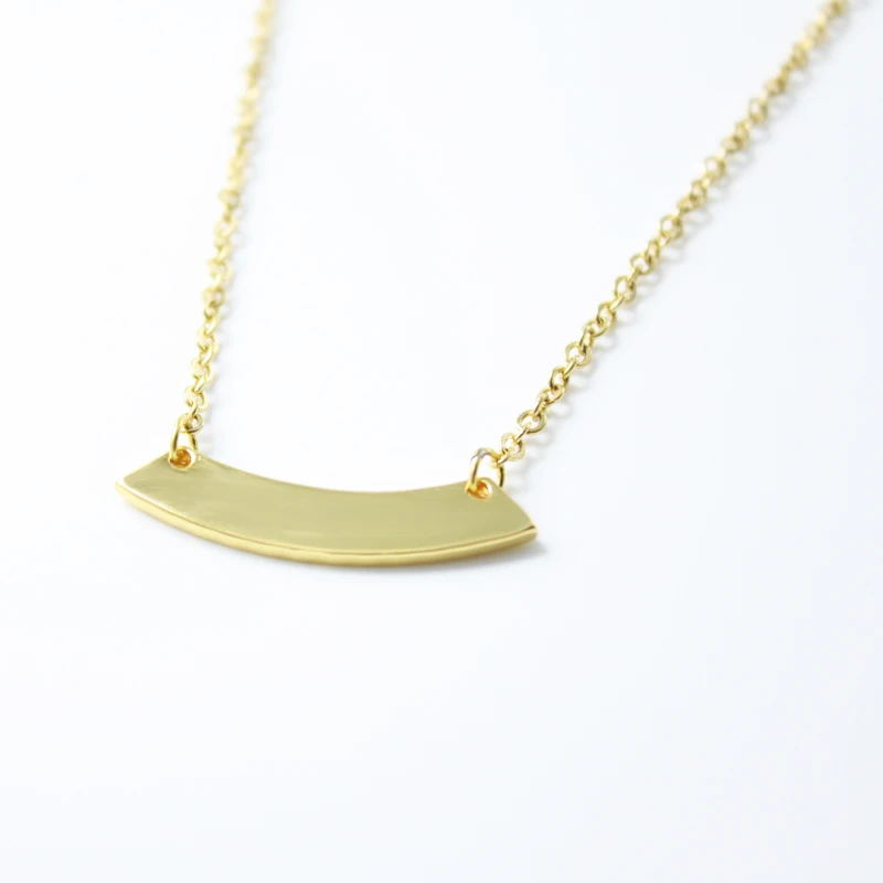 Sangsy пустая секционная планка Подвеска Ожерелье золотистого цвета из нержавеющей