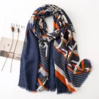 Шарф женский, 180 х 90 см, с геометрическим принтом, мягкий, шаль из вискозы