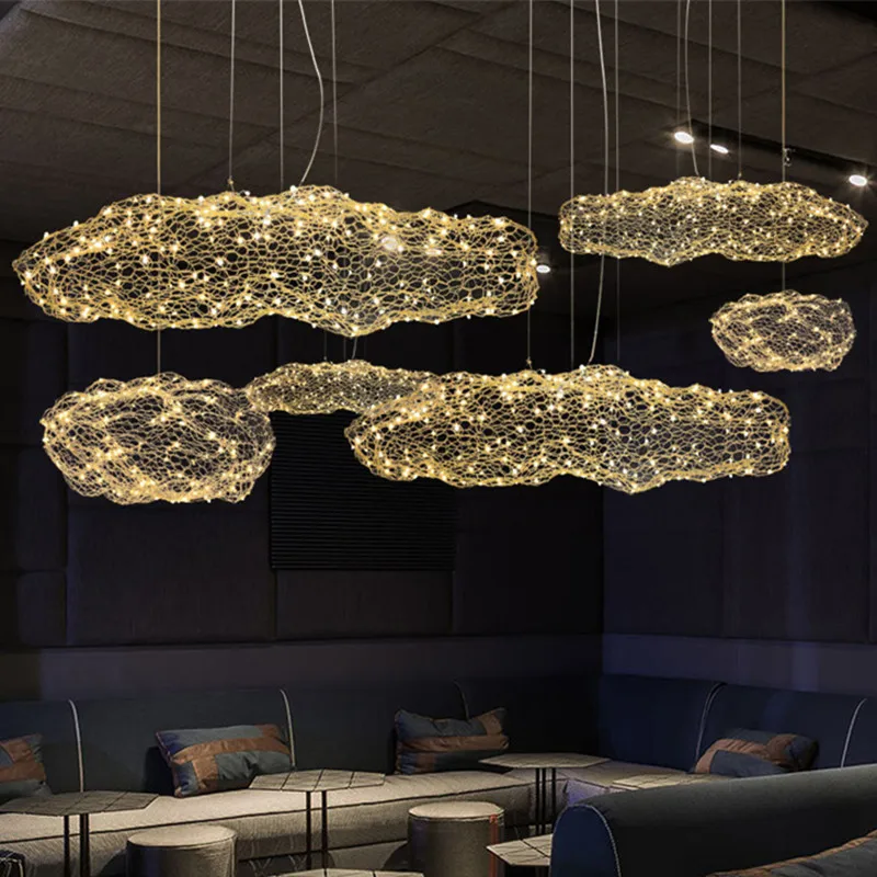 

Nordic replica lamp Art Hollow lamp metal Designer Pendant Lights Creative Bedroom Hotel Hall Restaurant Bar cloud light fixture