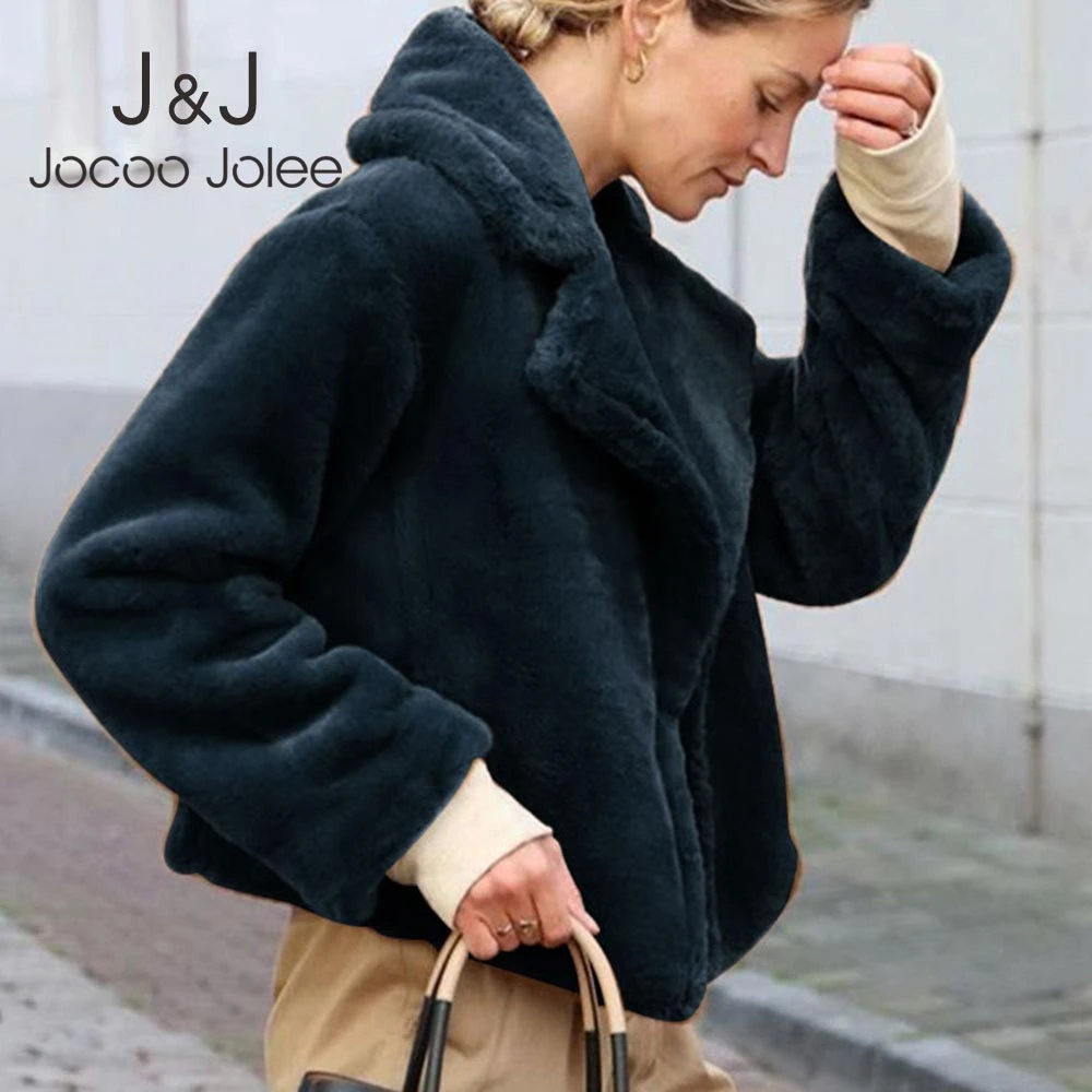 Jocoo Jolee женские куртки из искусственного меха Зимние теплые пушистые пальто