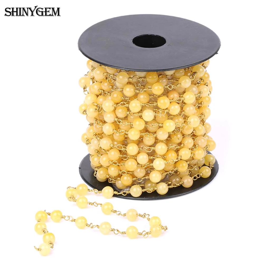 ShinyGem 4 мм/6 мм агат/Нефритовый бисер цепочка для изготовления ювелирных изделий 24