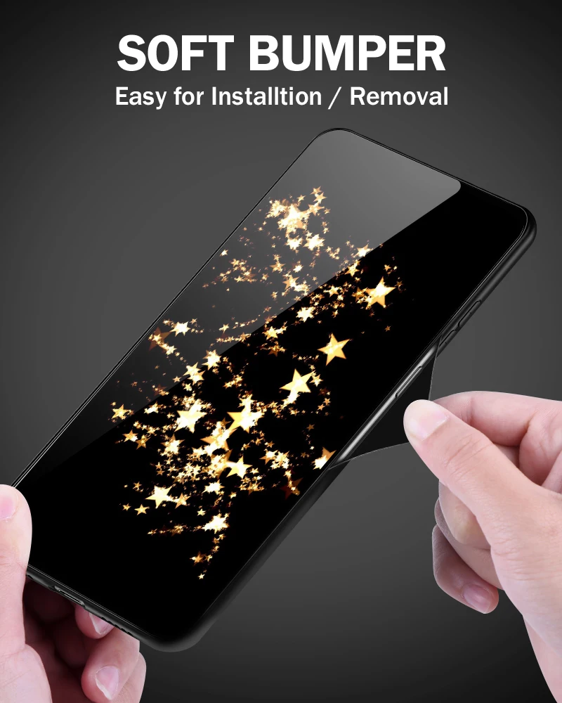 for OnePlus 3T 3 5 6T 5T 6 7 7 Pro Anti Knock Tempered Glass Cover for Samsung Galaxy S9 S8 S10 Plus Printing Fancy Phone Case