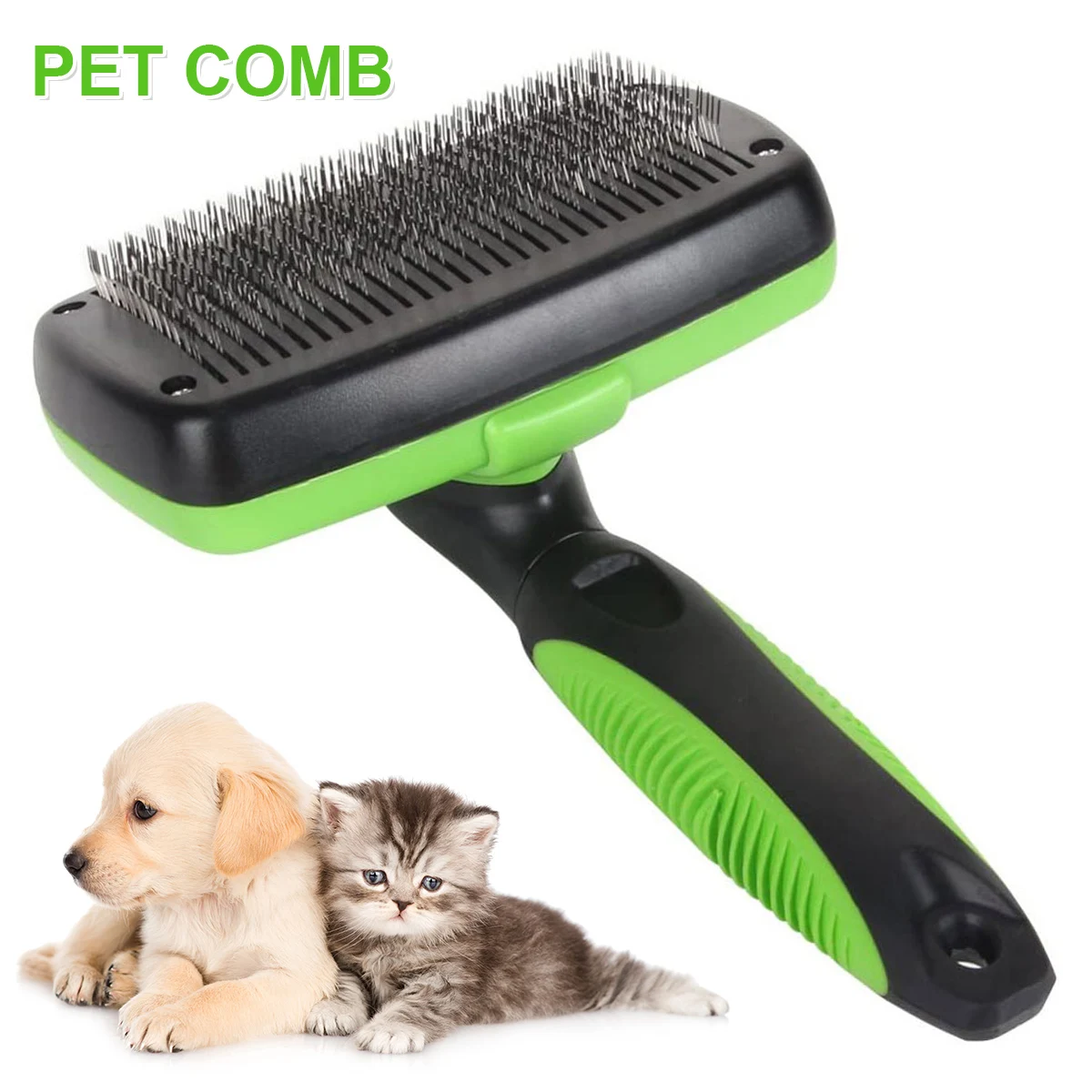 

Long Haired Short Hair Self-cleaning Dogs Grooming Brush with Non-slip Handle Cat Grooming Brush Hair Grooming Tools Brush