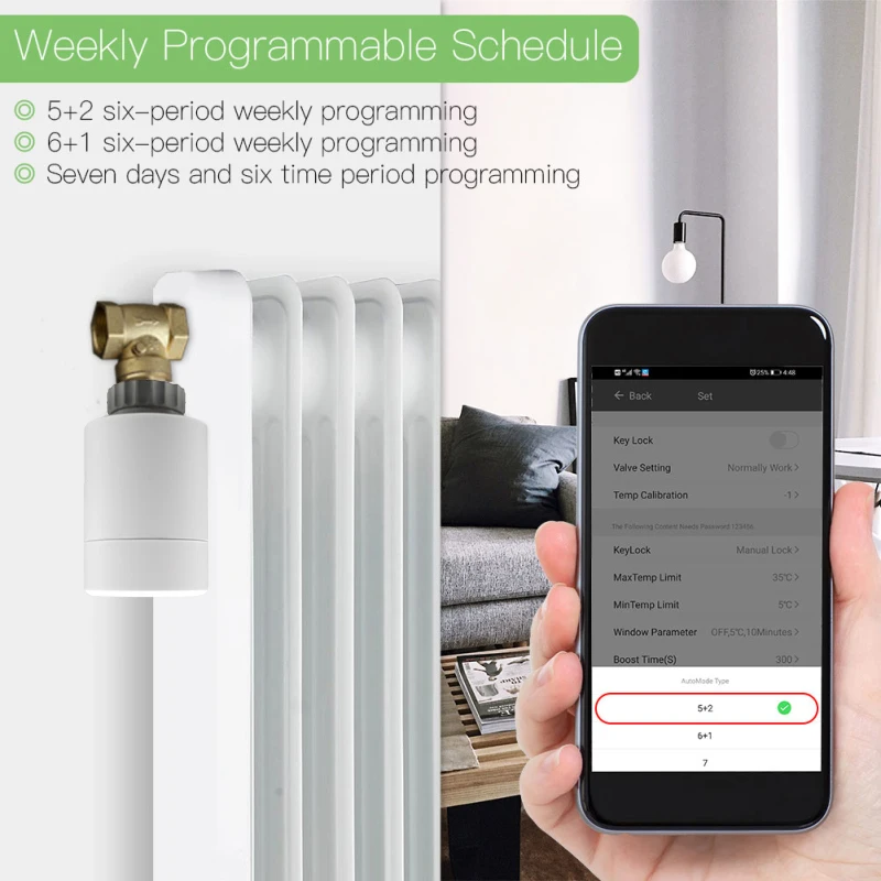 

Tuya ZigBee 3.0 Touchable Display Temperature Controller Smart Thermostatic Radiator Smart Constant Radiator Work With Alexa
