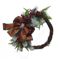 christmas ornaments garland artificial flower decorations berry wreath hanging bow decorative plastic snow cotton garlands