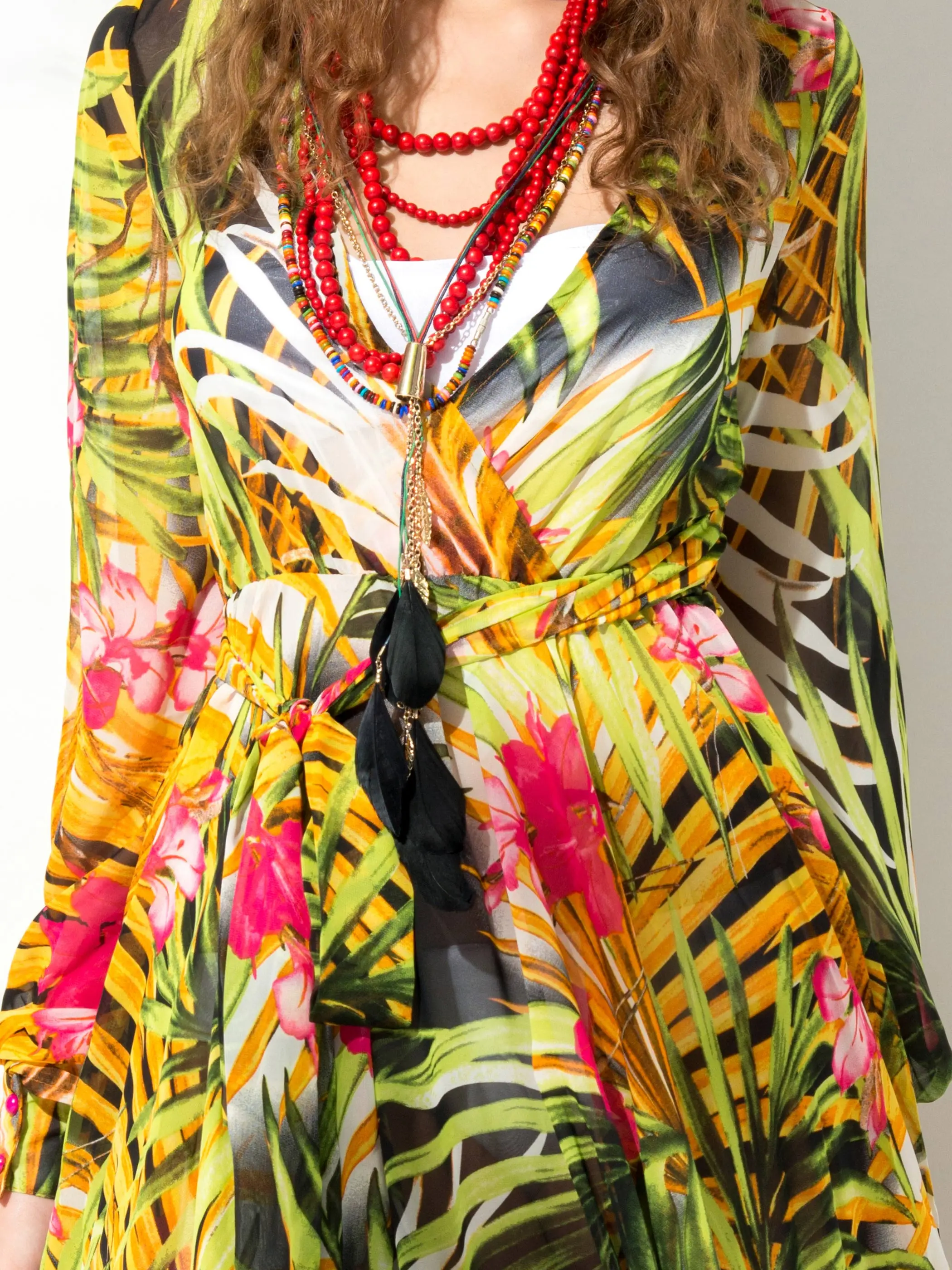 

Summer Boho Hot Sale Chiffon Beach Dress Women 2019 Green Chic Floral Print Travel Casual Robe Sexy Deep V Elegant Maxi Dresses