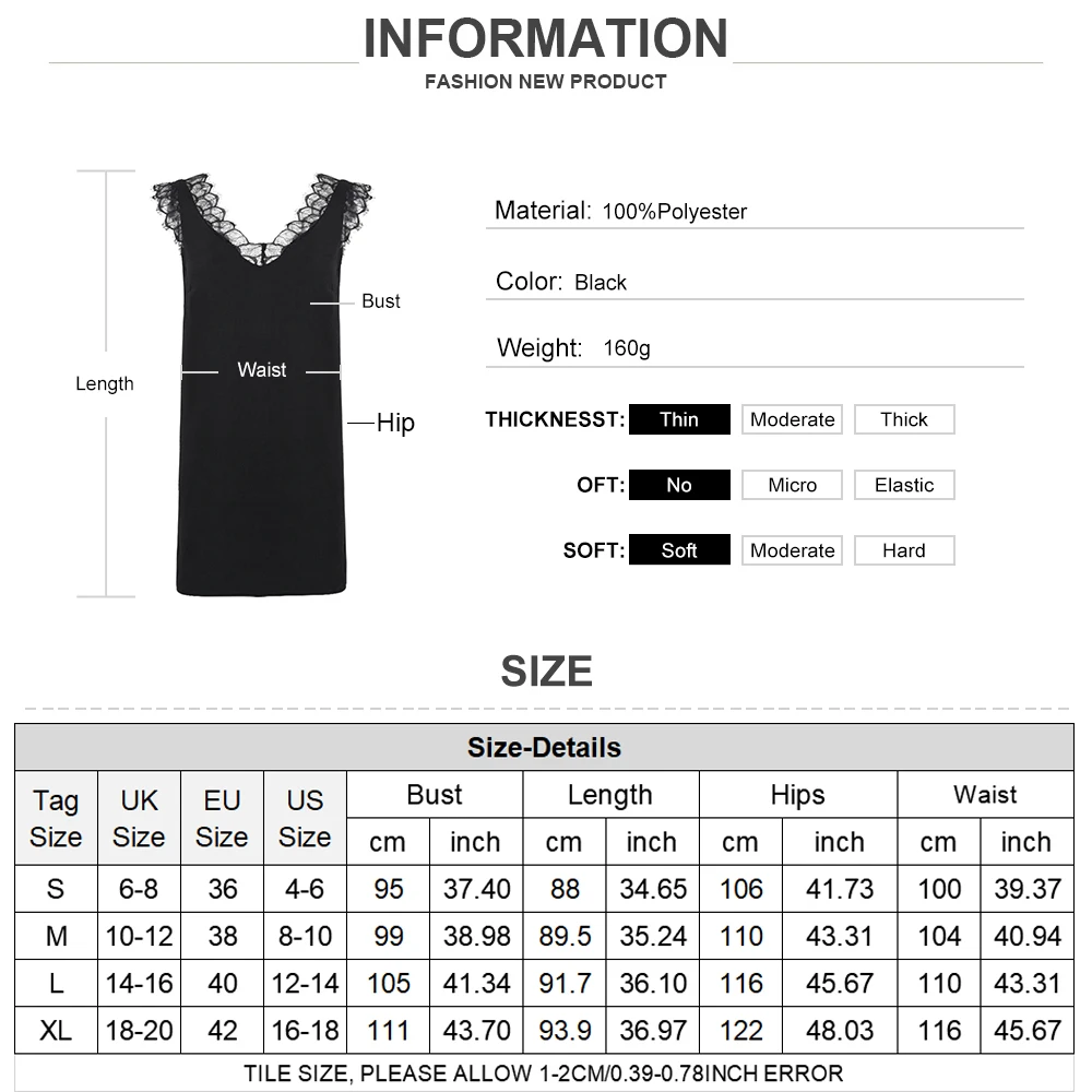 

Women Summer Dress Lace V Neck Mini Tank Dress Trim Sleeveless Short Beach Mini Casual Dress Sundress 2021 Fashion For Women D30