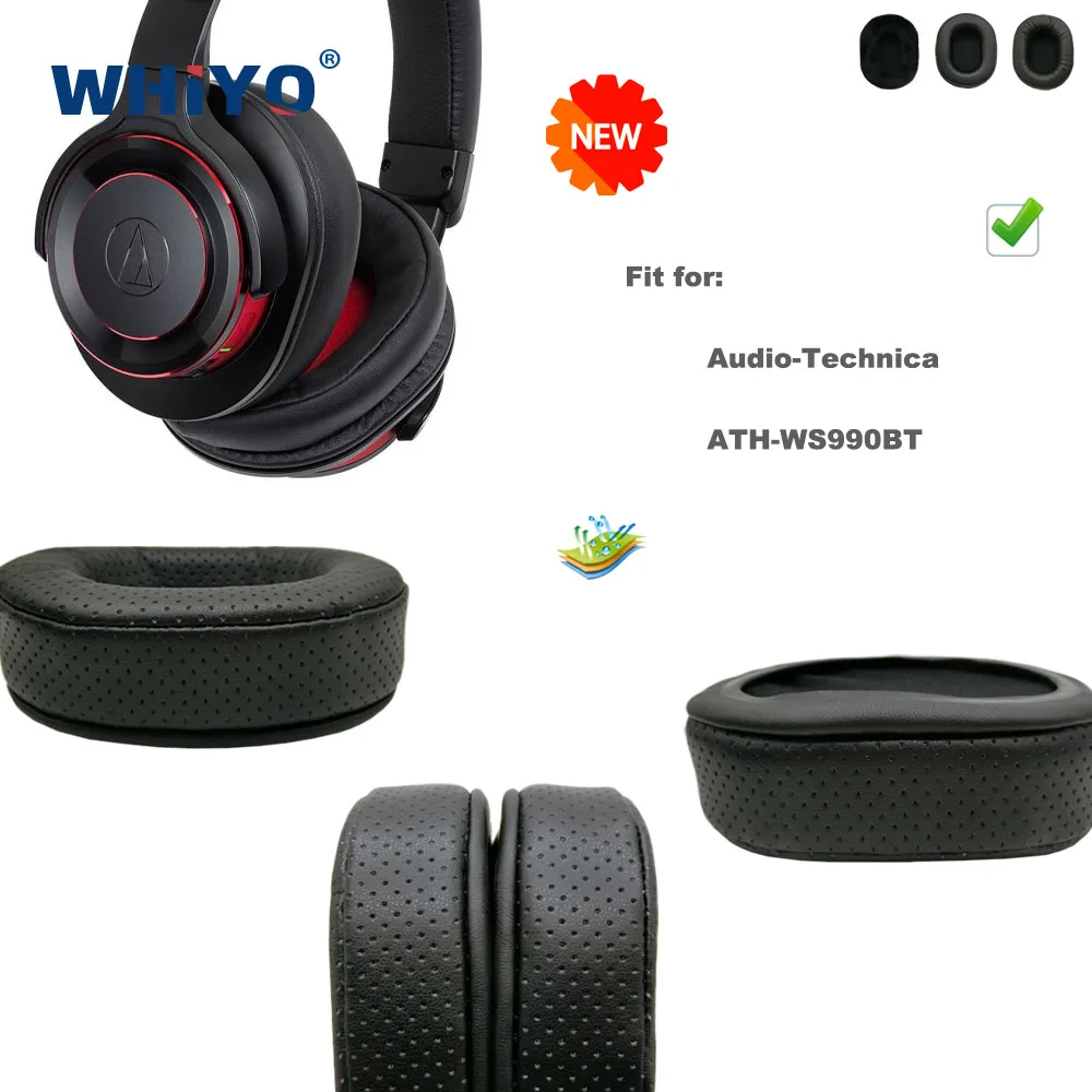 

New Upgrade Replacement Ear Pads for Audio-Technica ATH-WS990BT Headset Leather Cushion Velvet Earmuff Earphone Sleeve Cover