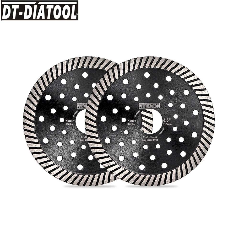 

DT-DIATOOL 2 шт. алмазный пильный диск узкий турбо дыропробивная машина пильный диск Диаметр 105 мм 115 мм 125 мм 180 мм 230 мм режущий диск