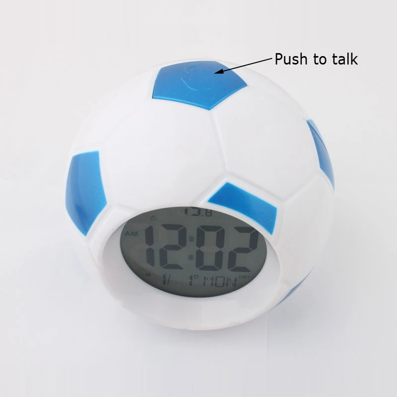 Пластиковый светодиодный Будильник в европейском стиле для футбола цифровые