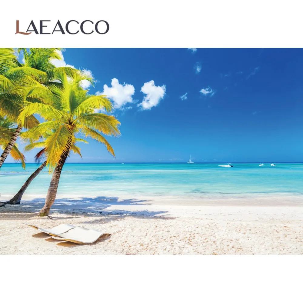 

Летний тропический пляж пальмы море голубое небо живописные вечерние фон для фотография фотосессия фон для фотосъемки Фотостудия