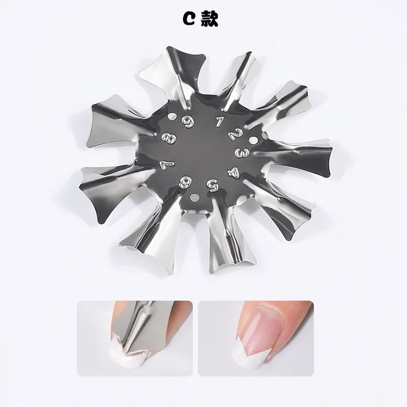 

3 Type Metal Trimmer Nail Template DIY Valuable French Cutter Nail Manicure Nail Art Tool Smile Line Tips Cutter French Trimme