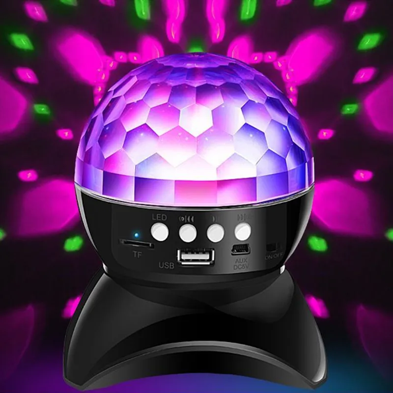 

Led Speaker Stage Light With USB Charge Starry Sky Projector Wireless LED Rotating Disco Ball Lights for KTV Party Christmas