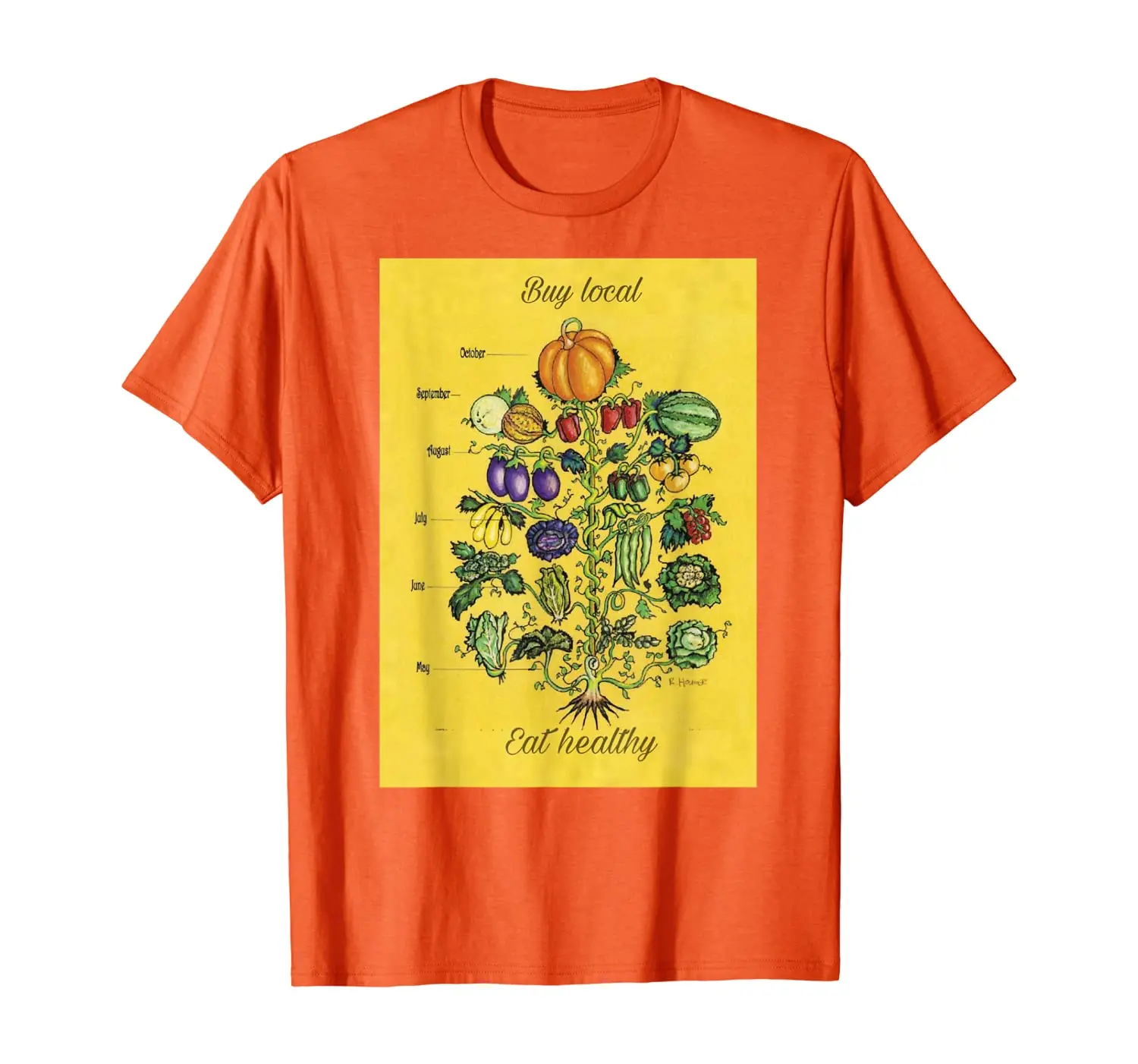 

Buy Local Eat Healthy Support Local Farmers Vegan Vegetarian T-Shirt