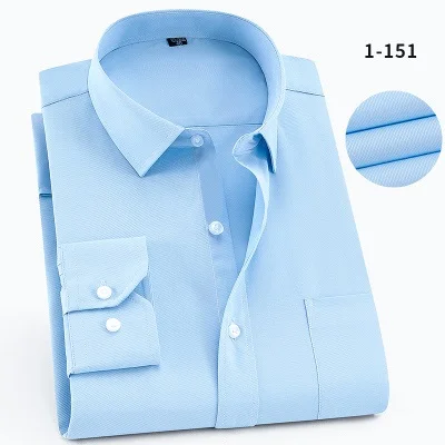BLUE FAISIENS Высококачественная Мужская рубашка с длинным рукавом 10XL 12XL 14XL розовый синий 6XL 7XL 8XL формальная повседневная мужская рубашка большого размера 54 60 - Цвет: BLUE