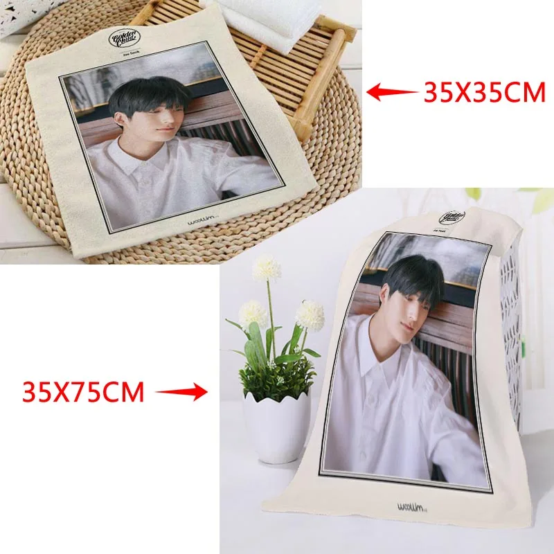 Золотое детское квадратное полотенце с принтом KPOP на заказ абсорбирующее