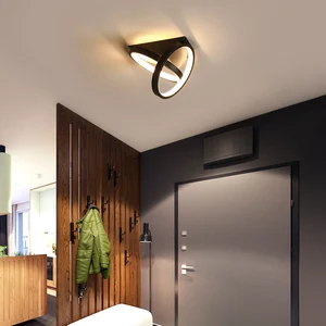Image for Simple Ceiling Light Black Square Round LED Lamp I 