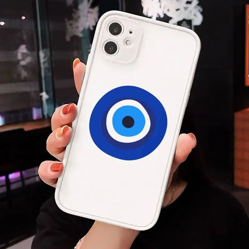 

Evil eye Phone Cases matte transparent For white iPhone 7 8 x xs xr 11 12 pro plus max mini Clear Funda