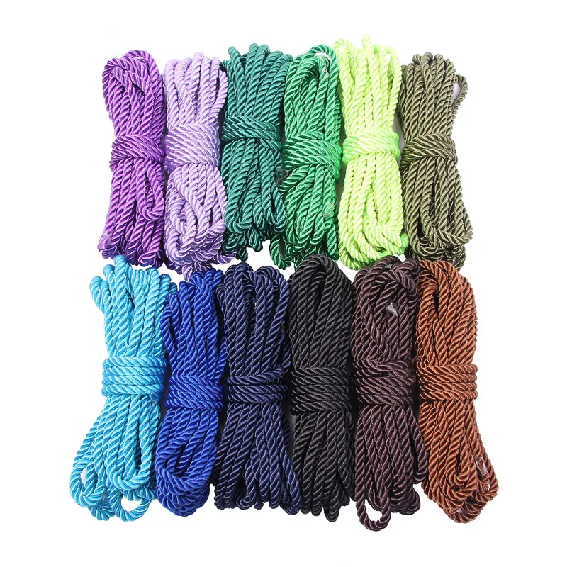 Тройной витой шнур 5 мм цветная льняная завязка декоративная подарочная сумка