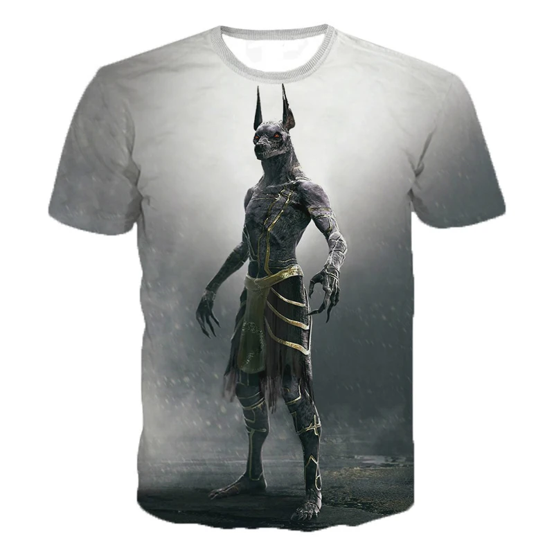 

Pharaoh Anubis Men's T-Shirt 3D print Mysterious Retro Style O-neck men's short sleeve fashion casual oversized t shirt top tee