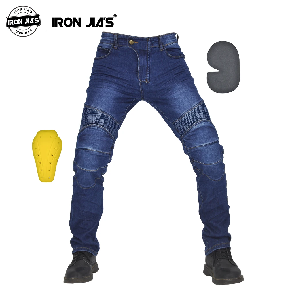 Мужские мотоциклетные брюки IRON JIA'S защитные с пролетами и наколенниками для