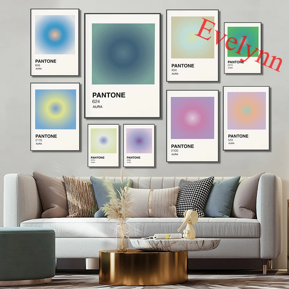 

Pantone Neon Aura Gradient Poster*Aura Energy Series,Colorful Digital Gallery Art Living Room Decor Canvas Nordic Wall Art Print