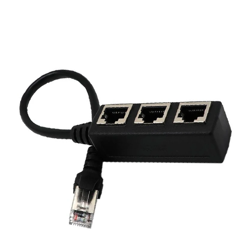 RJ45 LAN Ethernet Черный сетевой разъем сплиттер Кабель-адаптер для сетевого расширения