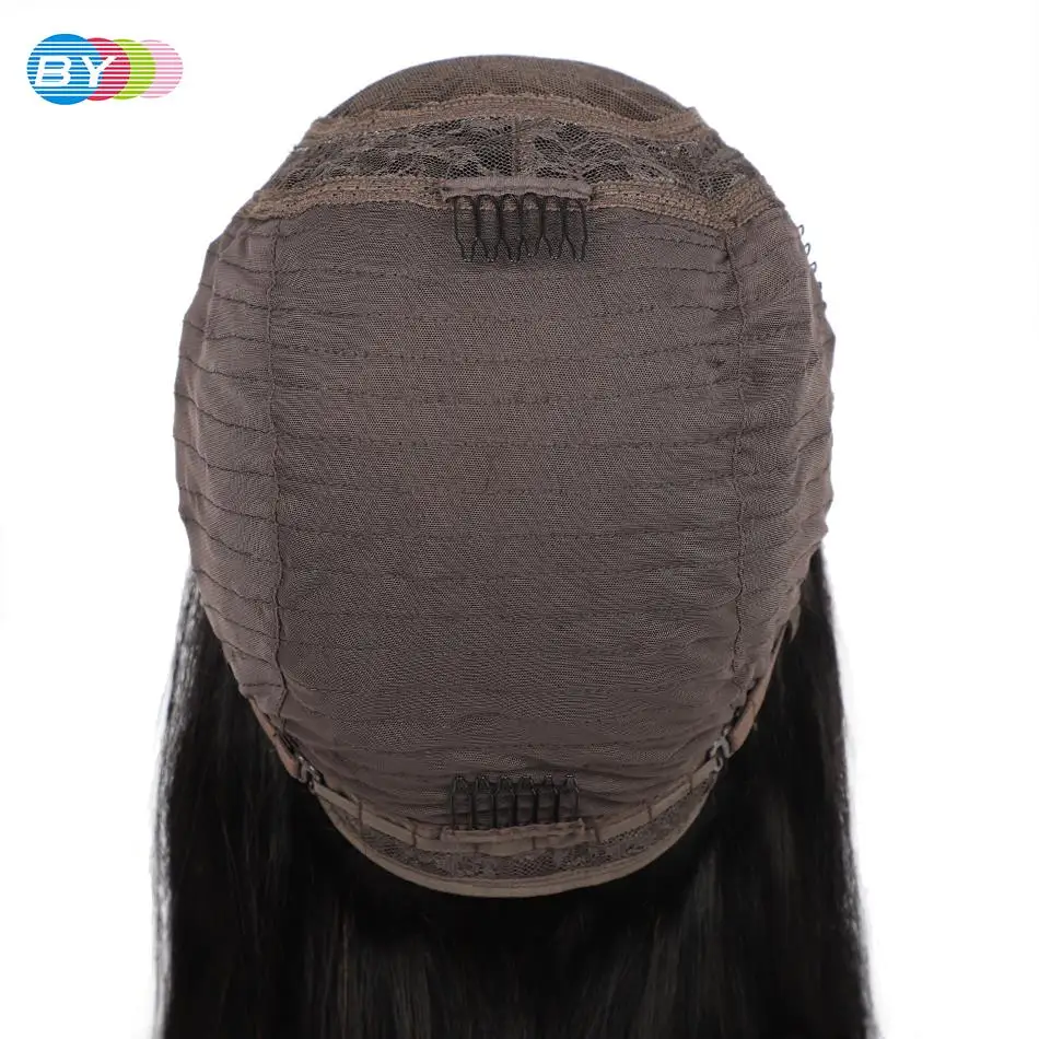 С прямыми 4x4 кружева Закрытие парики предварительно с детскими волосами Парики