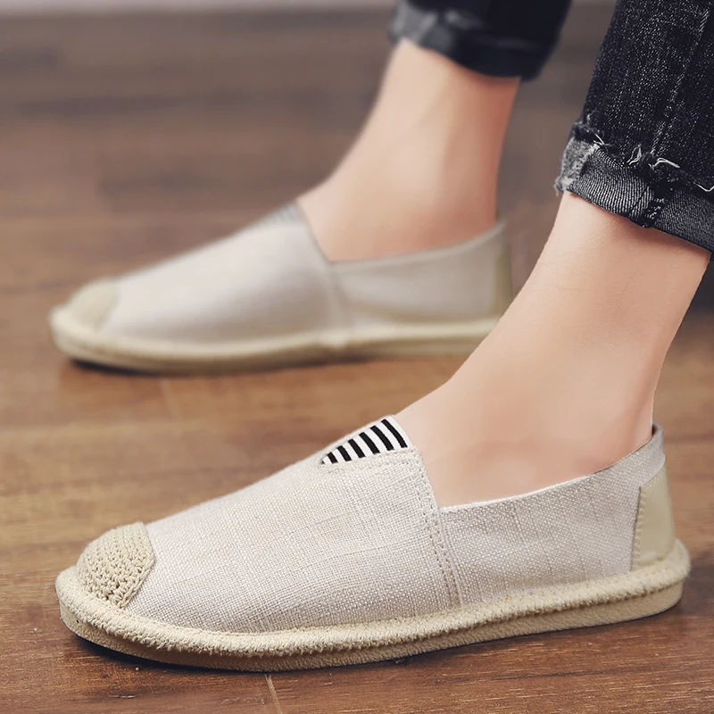 2019 трендовые Молодежные мужские кроссовки льняная дышащая прогулочная обувь