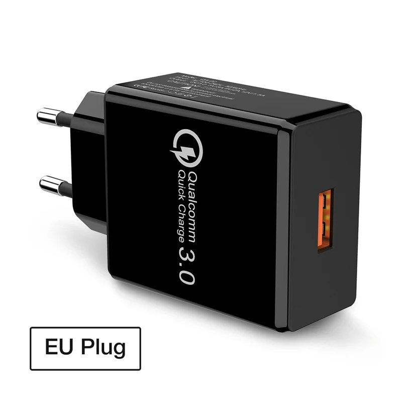 Быстрая зарядка 3,0 USB зарядное устройство QC3.0 быстрое настенное зарядное устройство для samsung S10 S9 Xiaomi iPhone 11 Pro X 8 7 6 huawei зарядное устройство для мобильного телефона - Тип штекера: Black