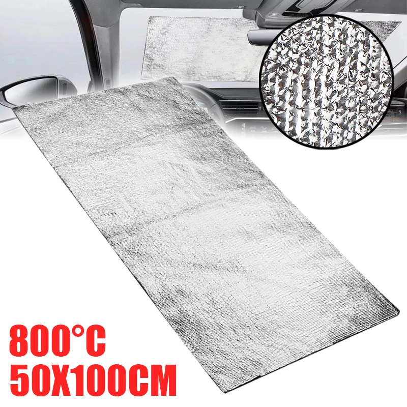 50x100cm Car Motorcycle Thermal Exhaust Tape Air Intake Heat Insulation Shield Wrap Reflective Heat Barrier Self Adhesive Film