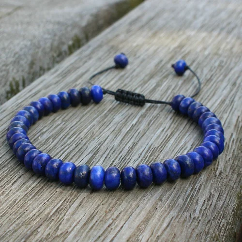 Blue Lazuli Милый медведь мода 4*6 мм бусины «счеты» Амазонит браслет из бисера для женщин девочек счастливый браслет дружбы пары ювелирные изделия - Окраска металла: Blue Lazuli