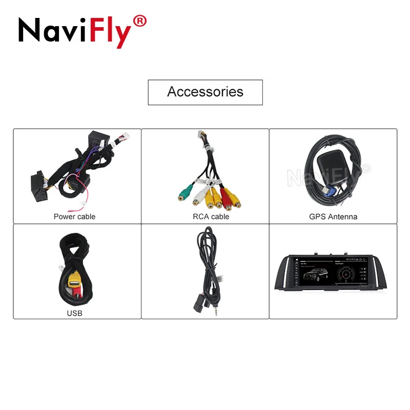 

NaviFly 10.25 IPS Android 10.0 Car Multimedia Player for BMW 5 Series F10/F11/520 (2011-2016) CIC/NBT System Navigation GPS