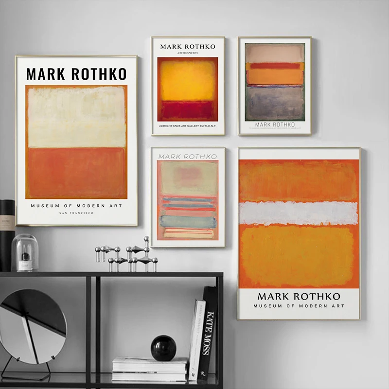 

MARK ROTHKO Exhibition Poster Print Abstract Colorful Rectangle Canvas Painting Wall Art Pictures Bedroom Living Room Home Decor
