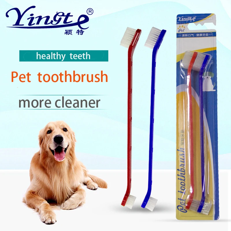 

Dog Cat tootbrush Pet double-head toothbrush Soft Pet Toothbrush Pet tooth cleaner Pet Supplies
