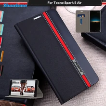Luxury PU Leather Case For Tecno Spark 5 Air Flip Case For Tecno Spark 5 Air Phone Case Soft TPU Silicone Back Cover
