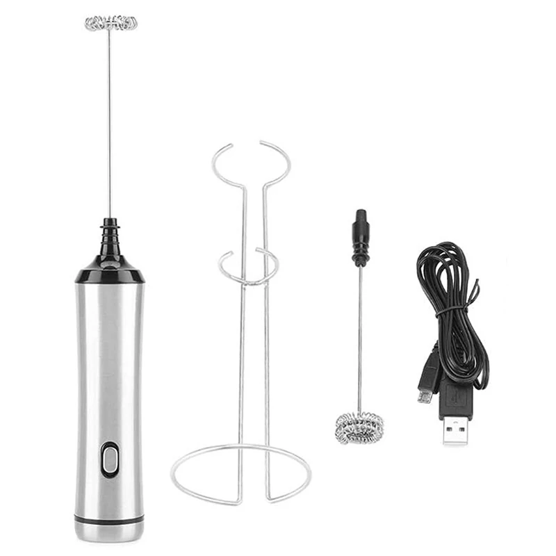 

Milk Frother, Handheld Stainless Steel Electric Foam Maker USB Rechargeable Frother Whisk For Coffee,Latte, Cappuccino