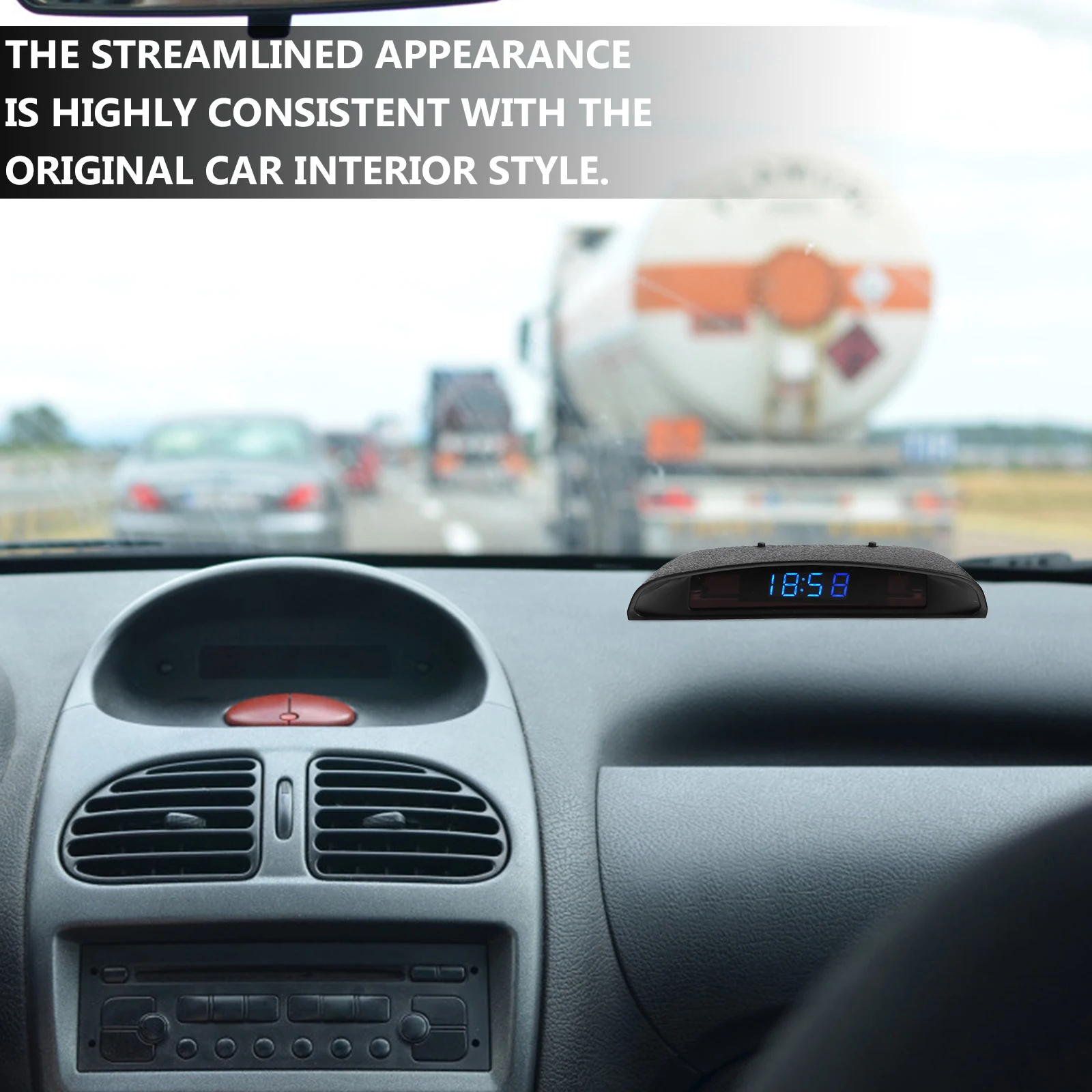 

1 Pc Car Clock High Quality Premium Sturdy Prime Durable Voltmeter Car Clock for Vehicle Car