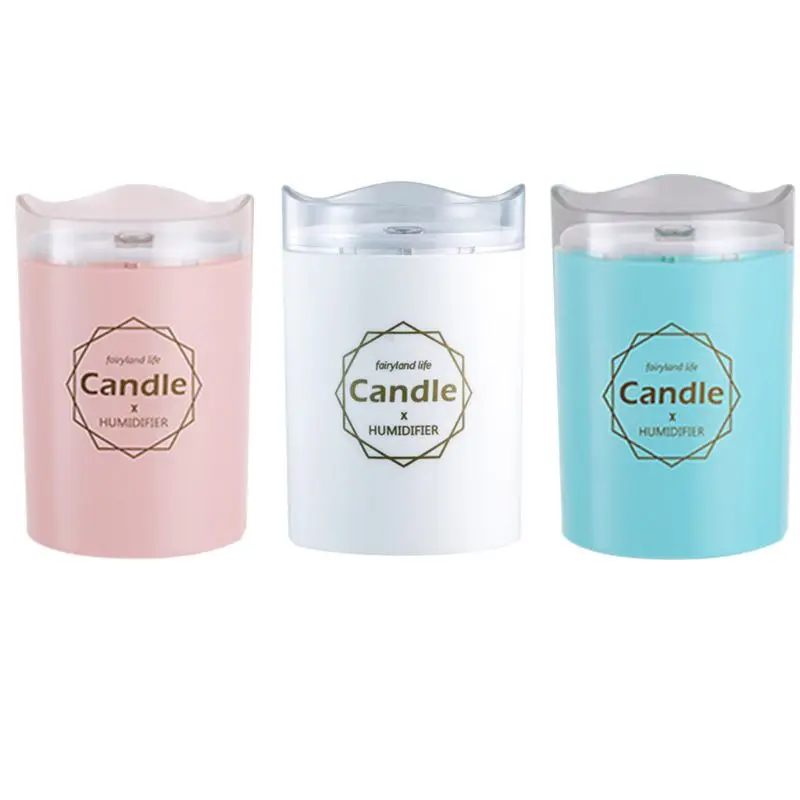 

300ML Air Humidifier Candle Romantic Light Aroma Essential Oil Diffuser Fresher