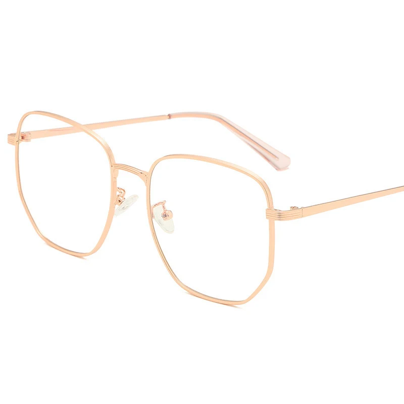 Металлическая многоугольная большая оправа очки трендовая Новинка анти-синее