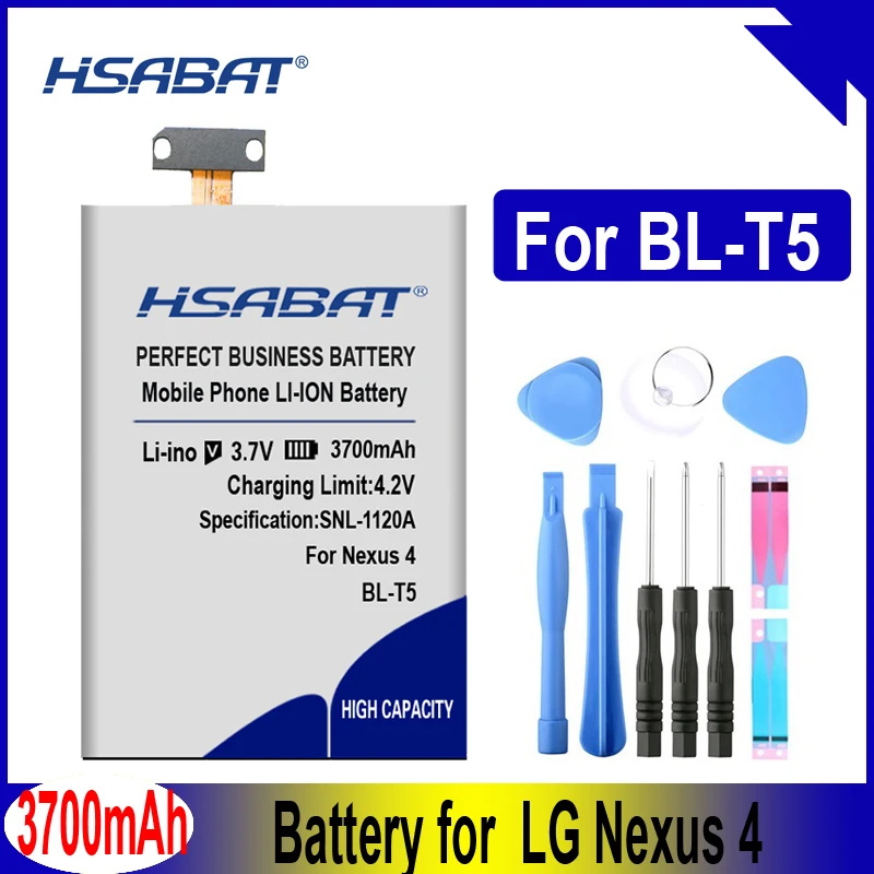 HSABAT 3700 мА/ч, BL-T5 Батарея для LG Nexus 4 Батарея E975 E973 E960 F180 LS970 Optimus G E970
