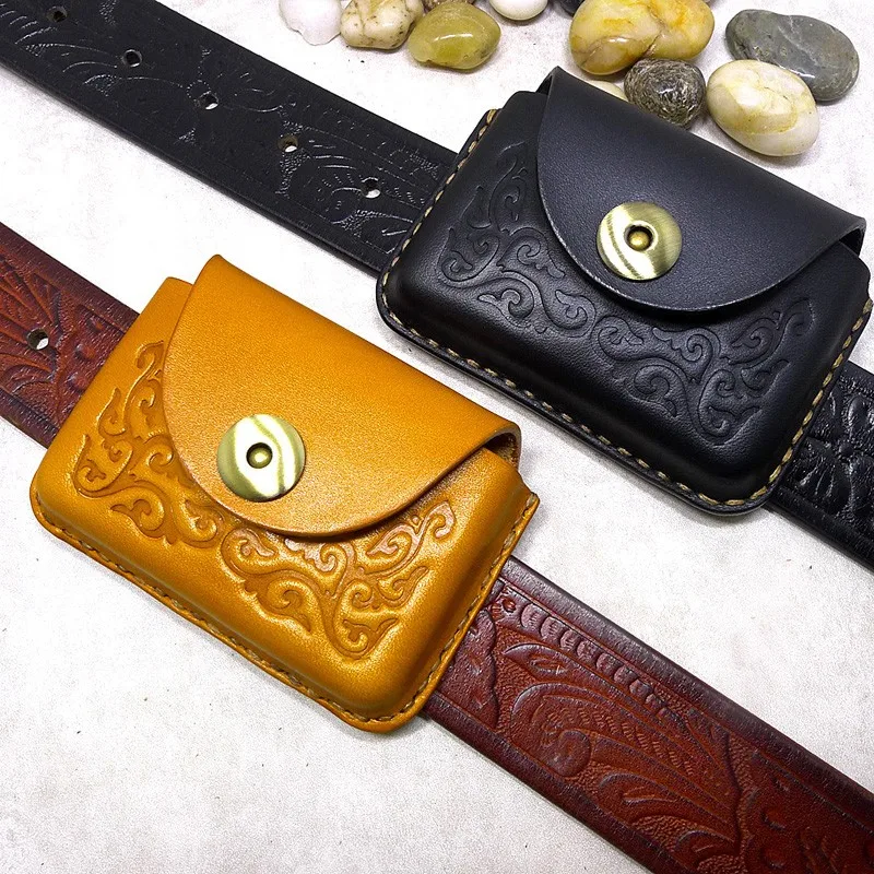 Поясная Сумка Blongk ручной работы для мужчин и женщин кошелек из натуральной кожи с