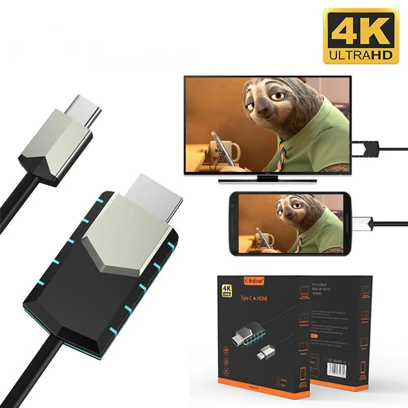 Full HD Mirscreen новый кабель TC03 Type C к 4K HDMI совместимый мгновенной проекции подключения