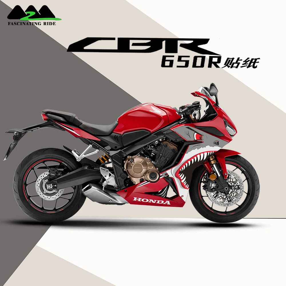 Подходит для Honda CBR 650r Наклейка мотоцикла установка Акула граффити Печать