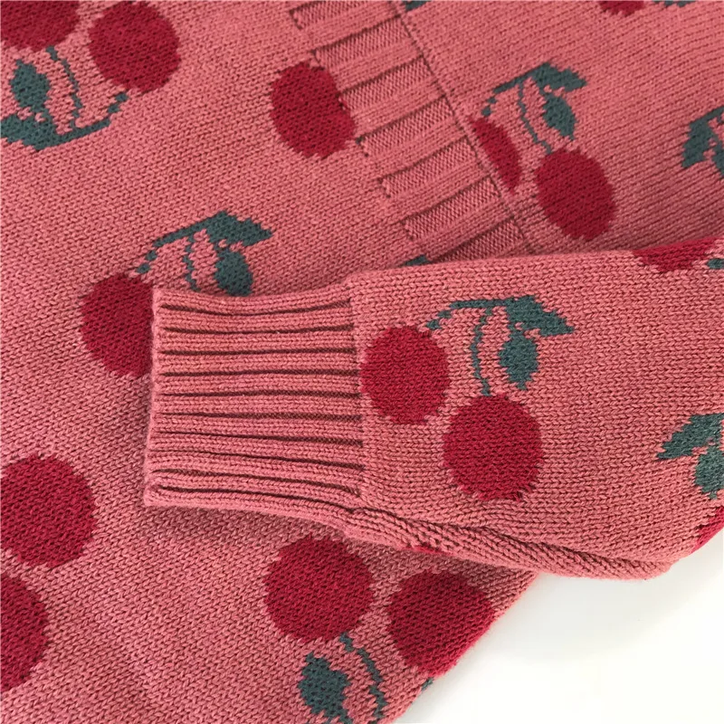 Брендовое осенне-зимнее трикотажное платье-свитер для маленьких девочек