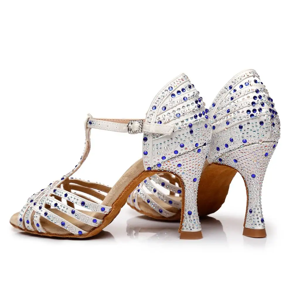 HROYL Латинская танцевальная обувь для домашние тапочки женщин и девушек с Стразы