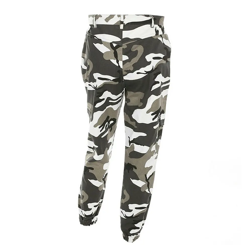 

Women New Sports Camo Cargo Pants Outdoor Casual Camouflage Trousers Jeans