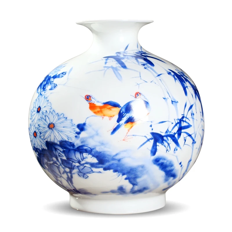 Декоративная керамическая ваза Цзиндэчжэнь украшение для гостиной Цветочная