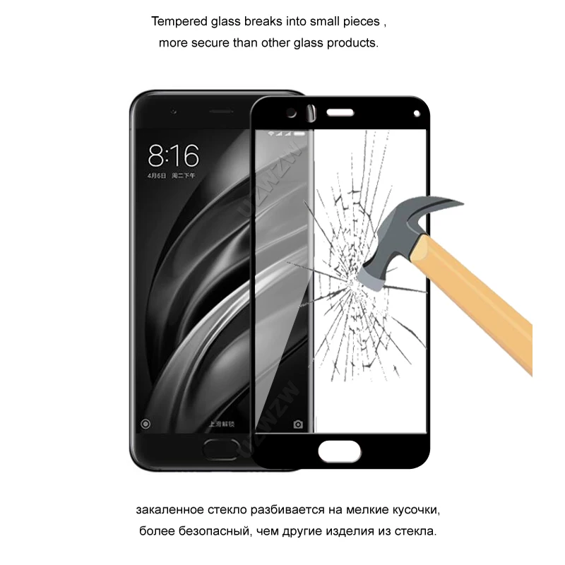 

For Xiaomi Mi 6 Glass Full Cover Tempered Glass Screen Protector 9H Hardness Protective Glass For Xiaomi Mi 6 Mi6